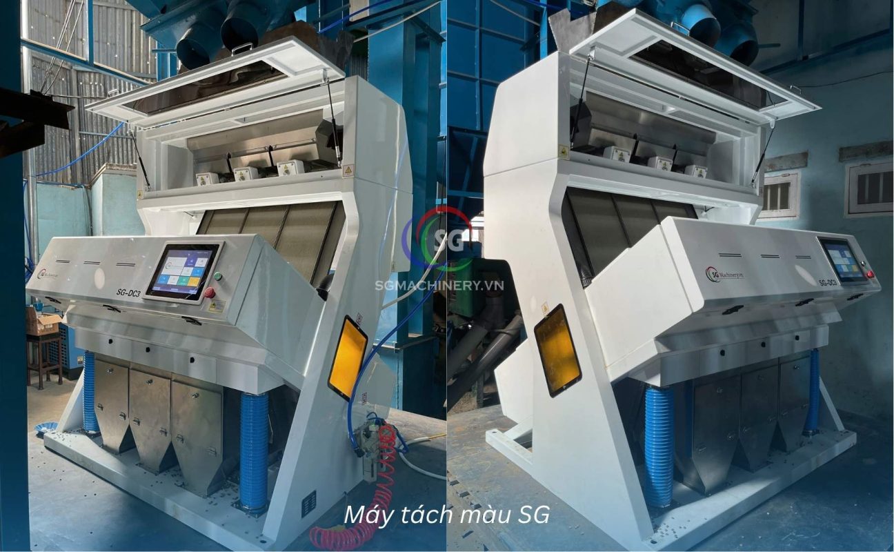máy bắn màu cà phê sg